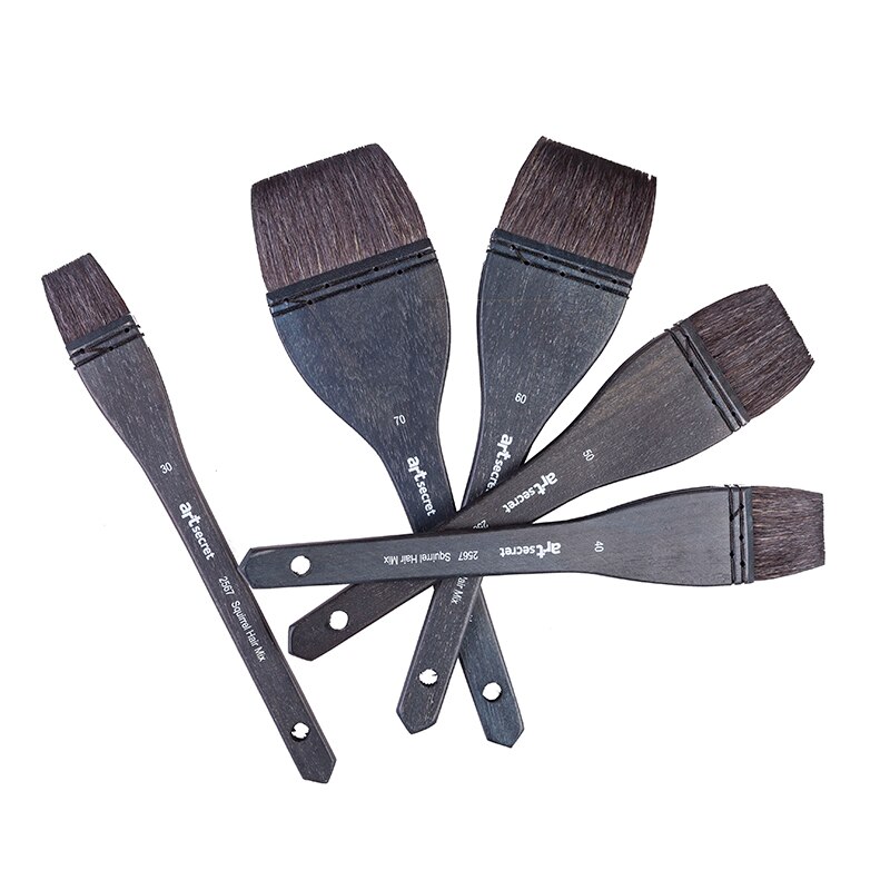 ArtSecret-dibujo de acuarela 2570 de alto grado, pincel negro grande, mezcla de pelo de ardilla, mango de madera, pinturas acrílicas, suministros de arte