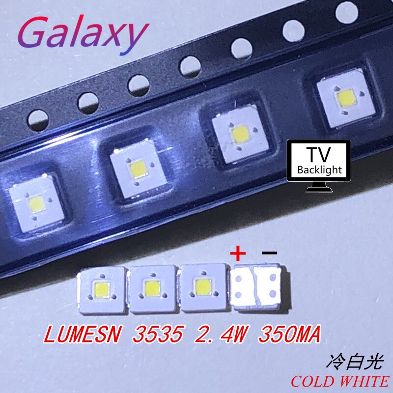 Original 50PCS LUMENS LED 3535 Light Beads Cool white High Power 2.4W 3V For LED LCD TV Backlight Applicatio