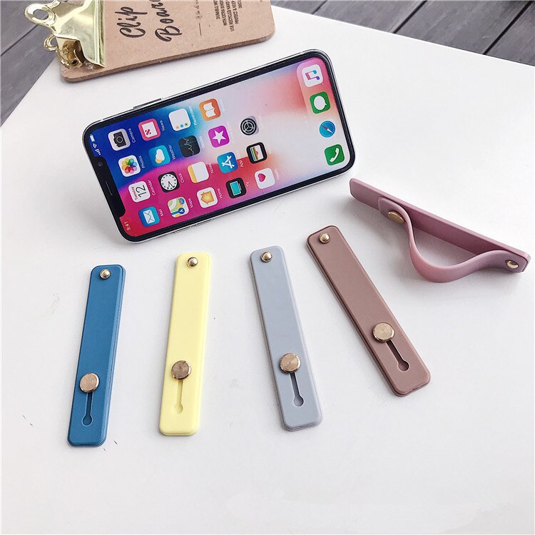 Candy Kleur Mobiele Telefoon Geval Beugel Polsband Ondersteuning Push Stretch Silicone Wrist Band Hand Vinger Grip Socket Houder