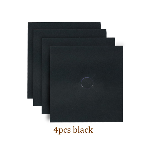 Protecteur de cuisinière à gaz | Ensemble de 4 pièces, accessoires de protection pour cuisinière à gaz, couverture de Stovetop/revêtement de cuisine à gaz: 4pcs Black