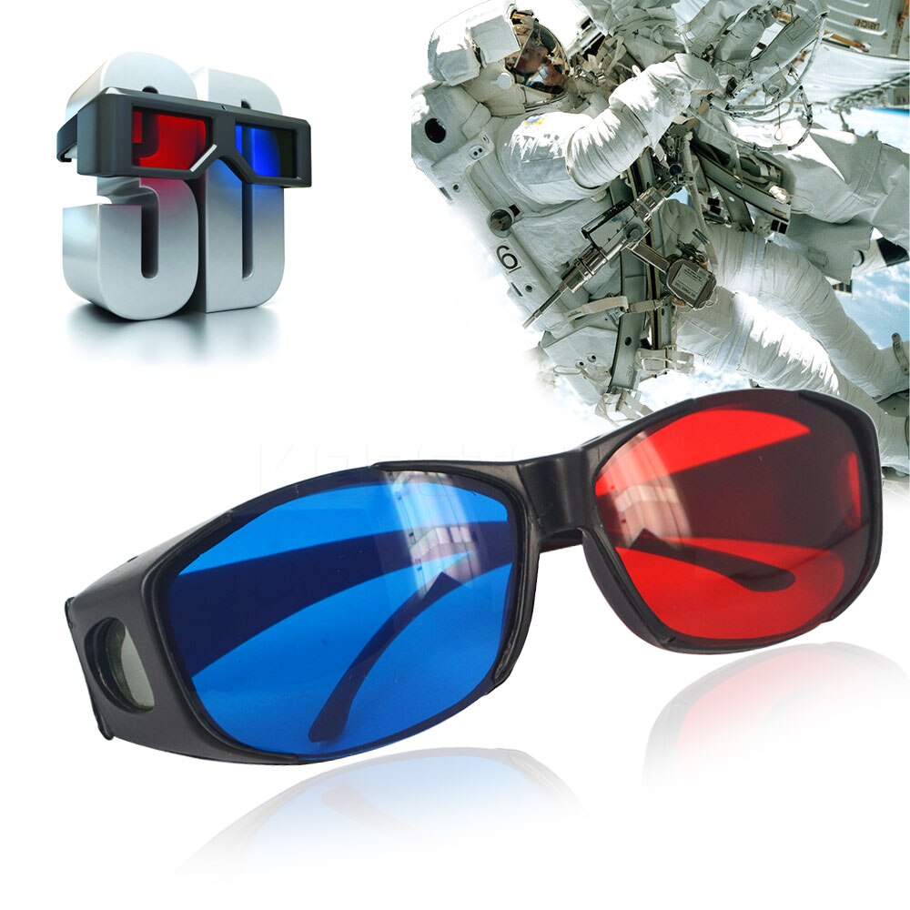 Kebidumei Plastic bril Rood Blauw 3D Bril Framed 3D Vision Bril voor Game Stereo Movie Dimensional Anaglyph Bril