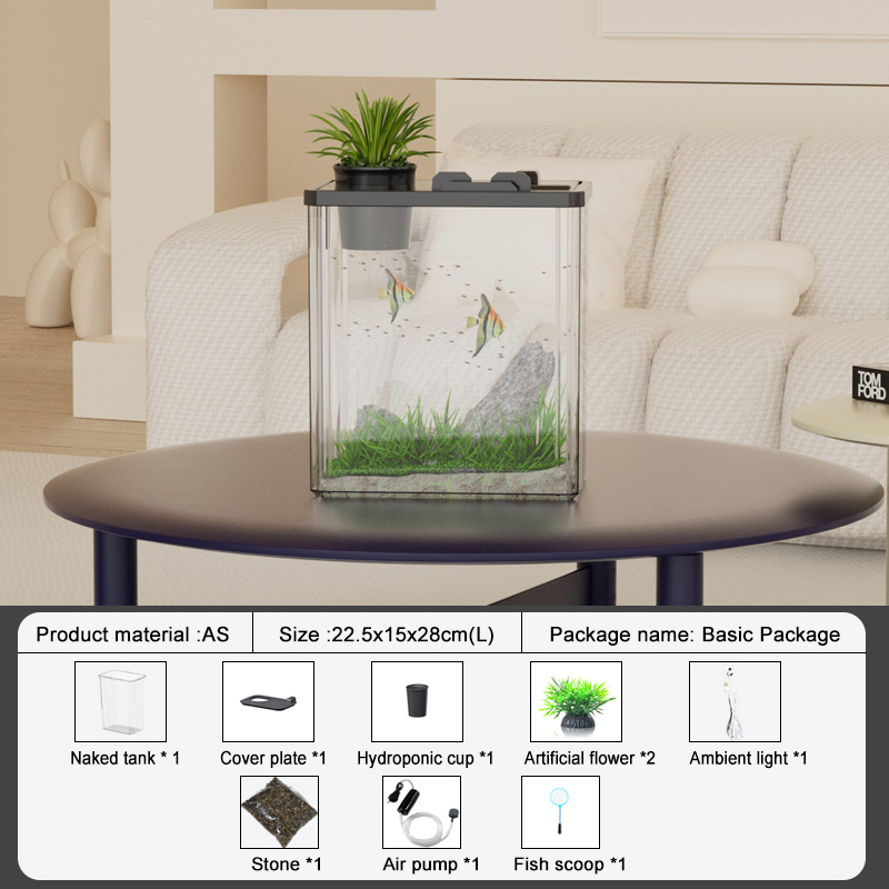 Acquari trasparenti in acrilico Plexiglass resistente agli urti Soggiorno su piccola scala Paesaggio Serbatoio ecologico Acquari e acquari: Cielo Blu