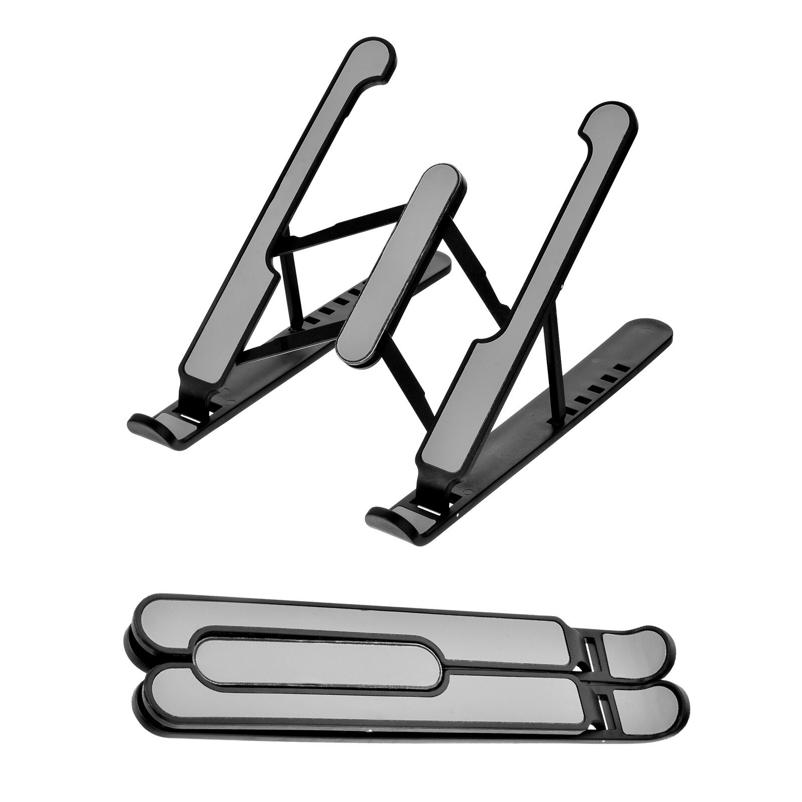 Laptop Cooler Holder for MacBook Air Pro Notebook Laptop Tablet Desk Mount Bracket Foldable Portable Bottom Side Cooling Stand: Black