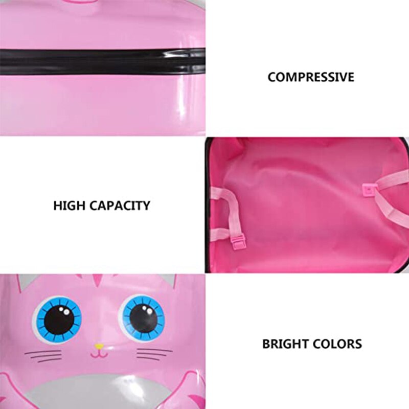 Maleta de viaje para niños pequeños, Maleta de 18 "con carcasa dura de jirafa, maleta con ruedas