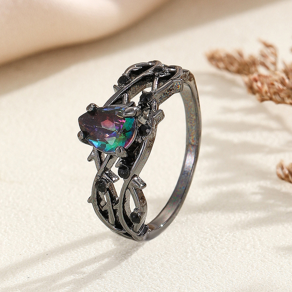 Anillos de circón de lujo para mujeres y niñas, anillo de compromiso de cristal para boda, anillos de dedo de acero inoxidable ajustables para , de joyería: 5 / Blanco