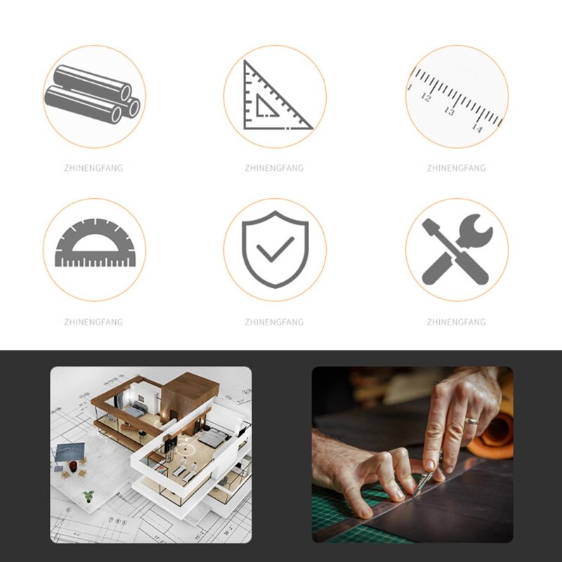 45+90 Degree WoodWorking Ruler Triangle Rule Thickening Angle Rule Carpenter Measuring Measure Tool with Gauge and Ruler