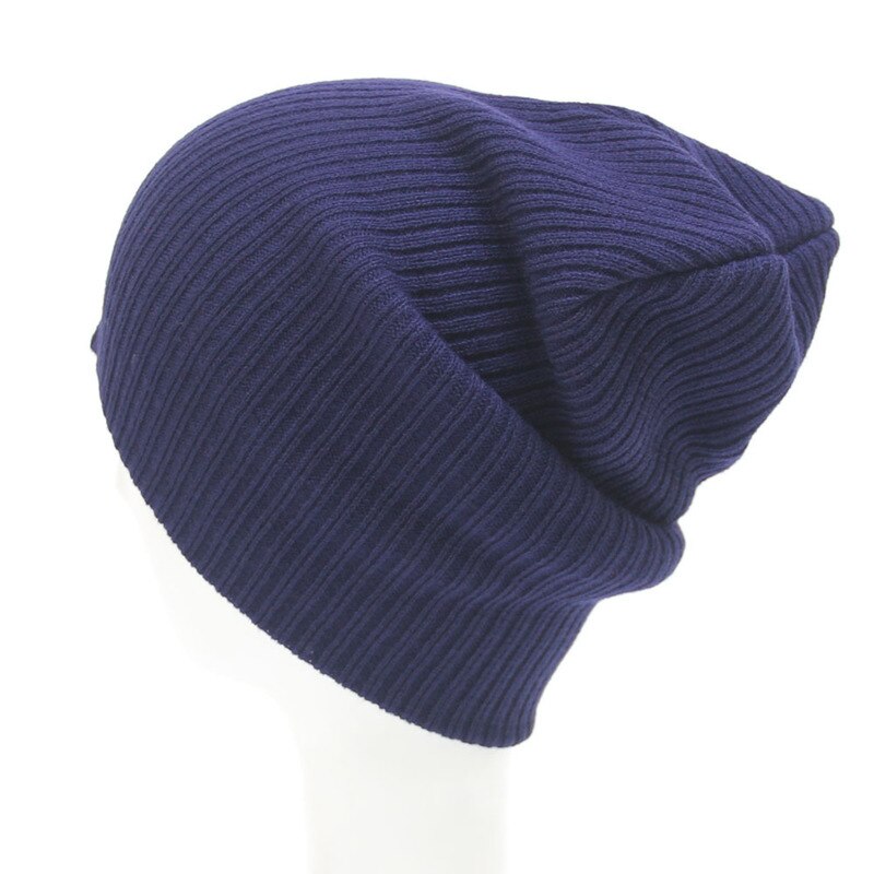 Gorrito de lana de colores sólidos para hombre y mujer, gorrito suave y cálido de punto, sombreros Calavera, gorros de esquí, Otoño e Invierno
