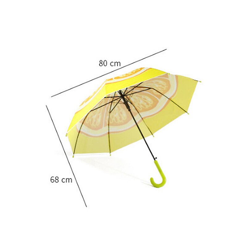 Cute Fruit Children Umbrella Long-handled Manually Kids Umbrella Fashionable Boys Girls Watermelon Strawberry Umbrella
