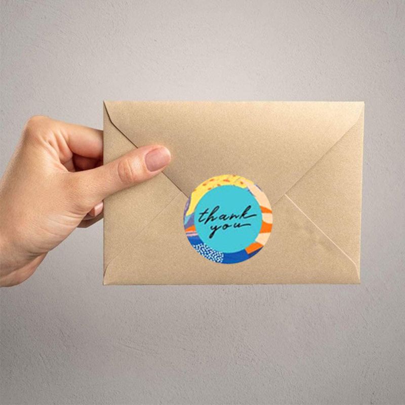 500pcs 8 Styles Thank You Stickers Seal Label for Small Shop Wedding Envelope U2JC