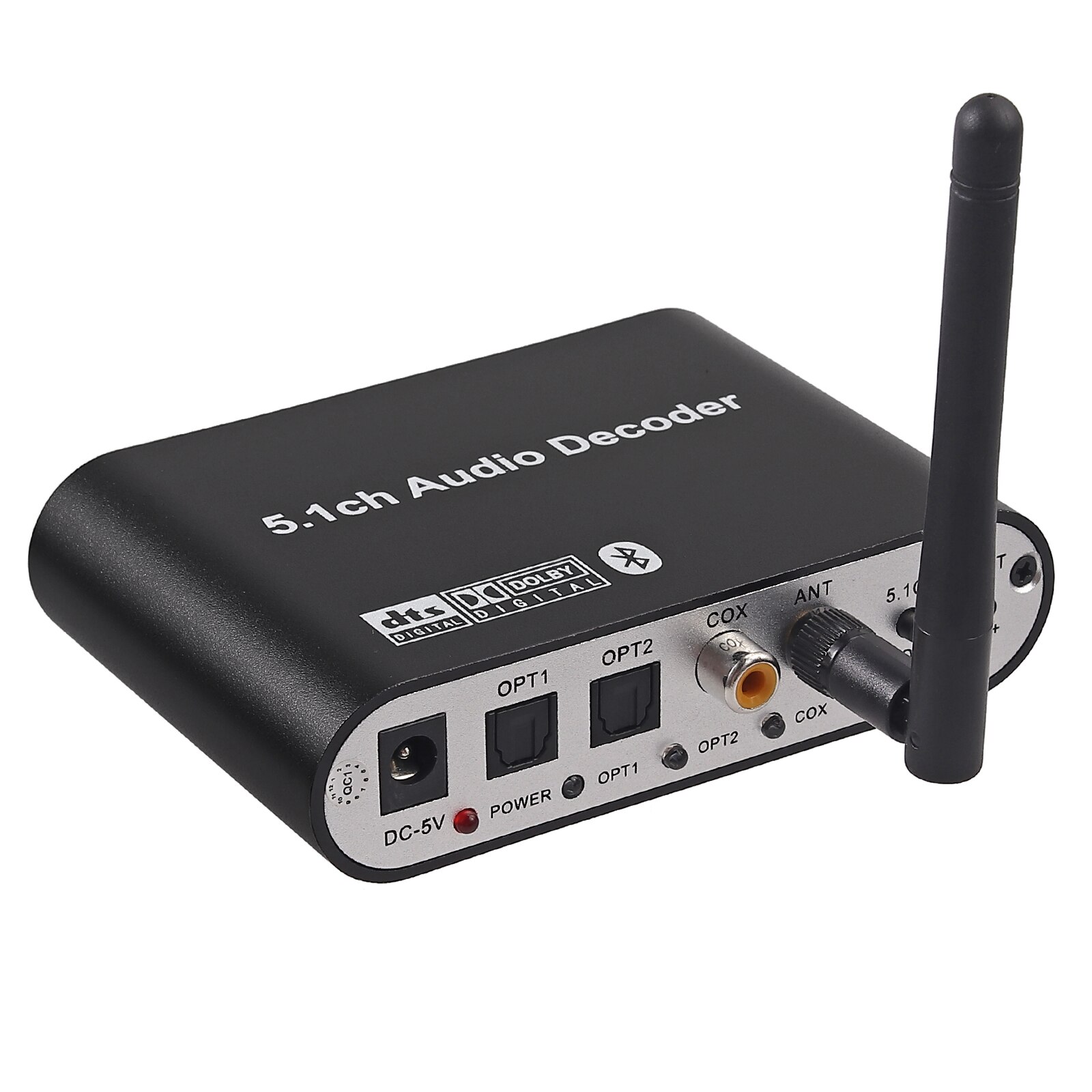 PROZOR 5.1CH Audio Decoder Bluetooth 5.0 Wireless Audio DAC Receiver Optical Adapter Coaxial AUX USB Disk Play Support DTS AC3