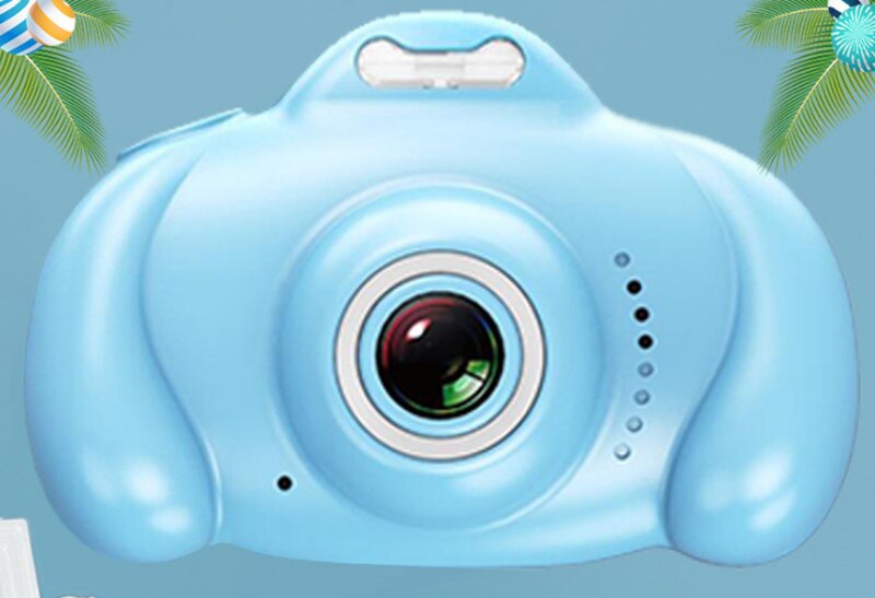 Minicamera kinderspeelgoed  hd 1600w pixels digitale camera projectie video dubbele camera's grappige babyjongens meisjes kinderen: Blauw zonder kaart