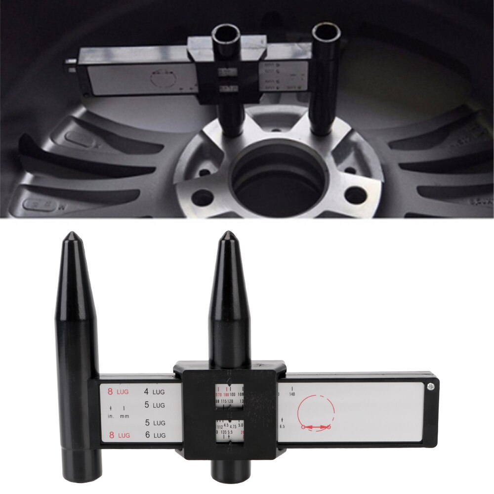 Car Wheel Hub Bolt Caliper Gauge Meters Measuring Kit 8 Plugs Holes Spacing Measurement Repair Tool Retrofit Auto Accessories