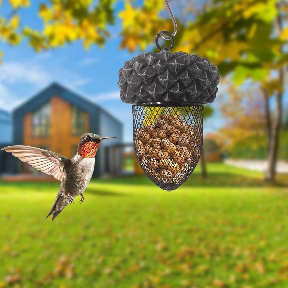 Garden Hanging Pet Birds Feeder Outdoor Pet Parrot Food Feeding Device House Outdoor Cages For Bird