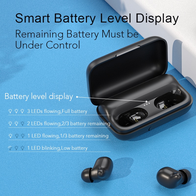 Haylou T15 2200mAh contrôle tactile casque sans fil HD stéréo bruit Lsolation Bluetooth écouteurs avec affichage du niveau de la batterie