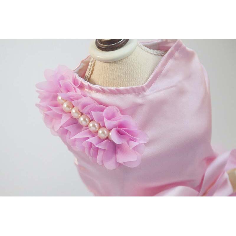Pet Clothes Pet Dress Pure Color Breathable Cool Spring And Summer Dress Skirt Thin Section Rose Princess Teddy