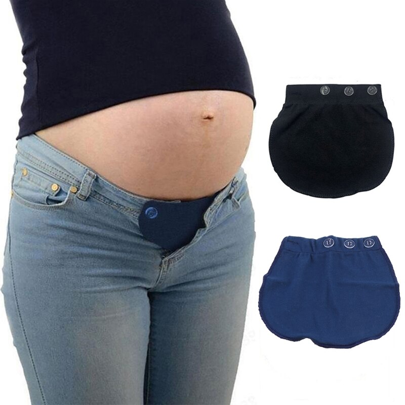 Maternity Pregnancy Waistband Belt Soft Adjustable Elastic Pants Lengthening Waist Extenders Button Mother Loose Pants Belt DXAD