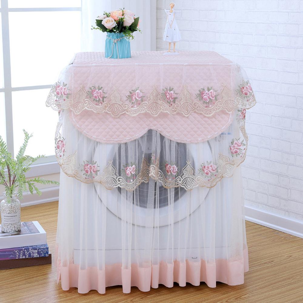 Protector de encaje a prueba de polvo, cubierta de lavadora lavable de 4 colores, decoración del hogar, estilo Floral, 60x60x85cm