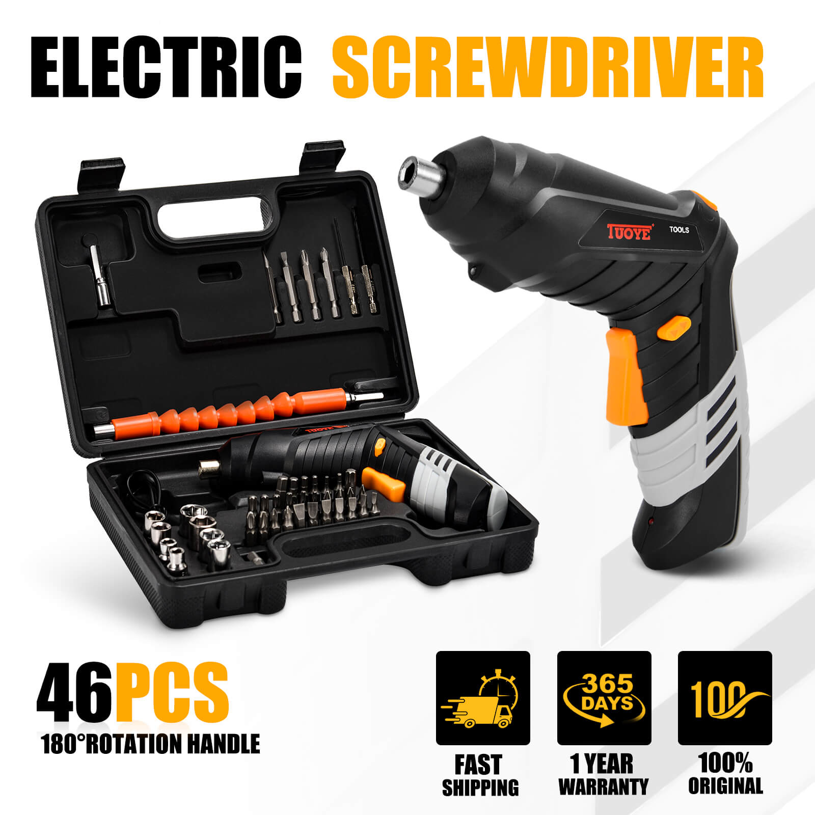 CONENTOOL Screwdriver 3.6V Cordless Electric Screw Driver Rechargeable Battery Mini Drill Adjustable Switch Power Tool Portable