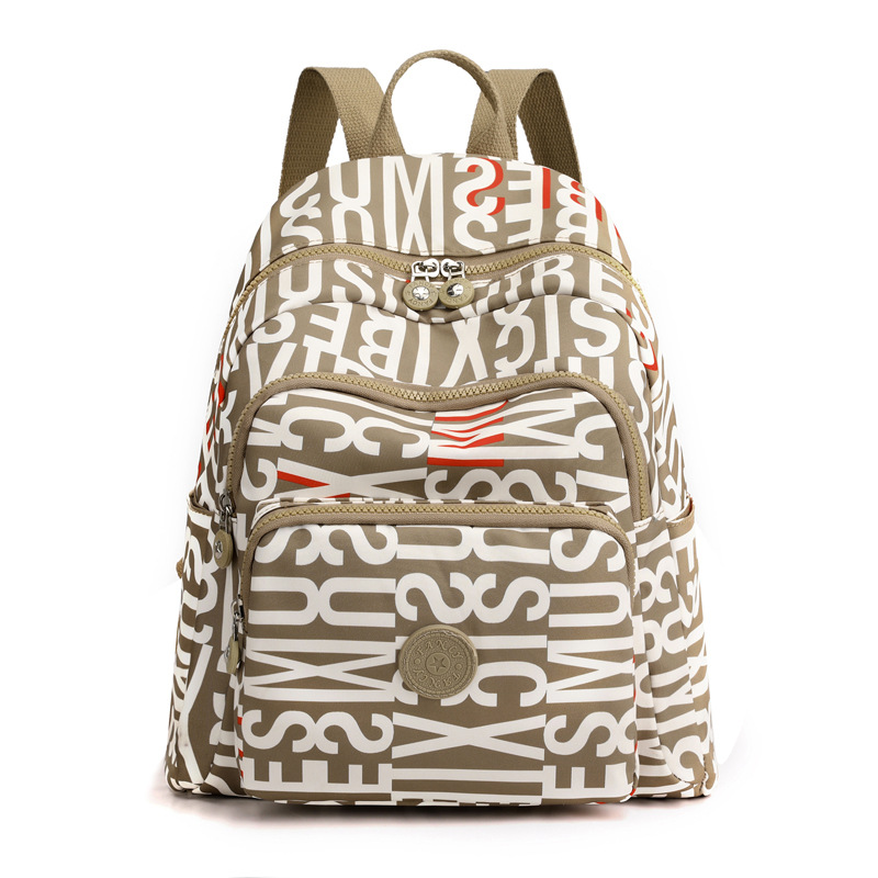 Travel Nylon Women Backpack Casual Waterproof Youth Lady School Bag Female Daypack Women's Shoulder Bags Rucksack Mochilas: Khaki