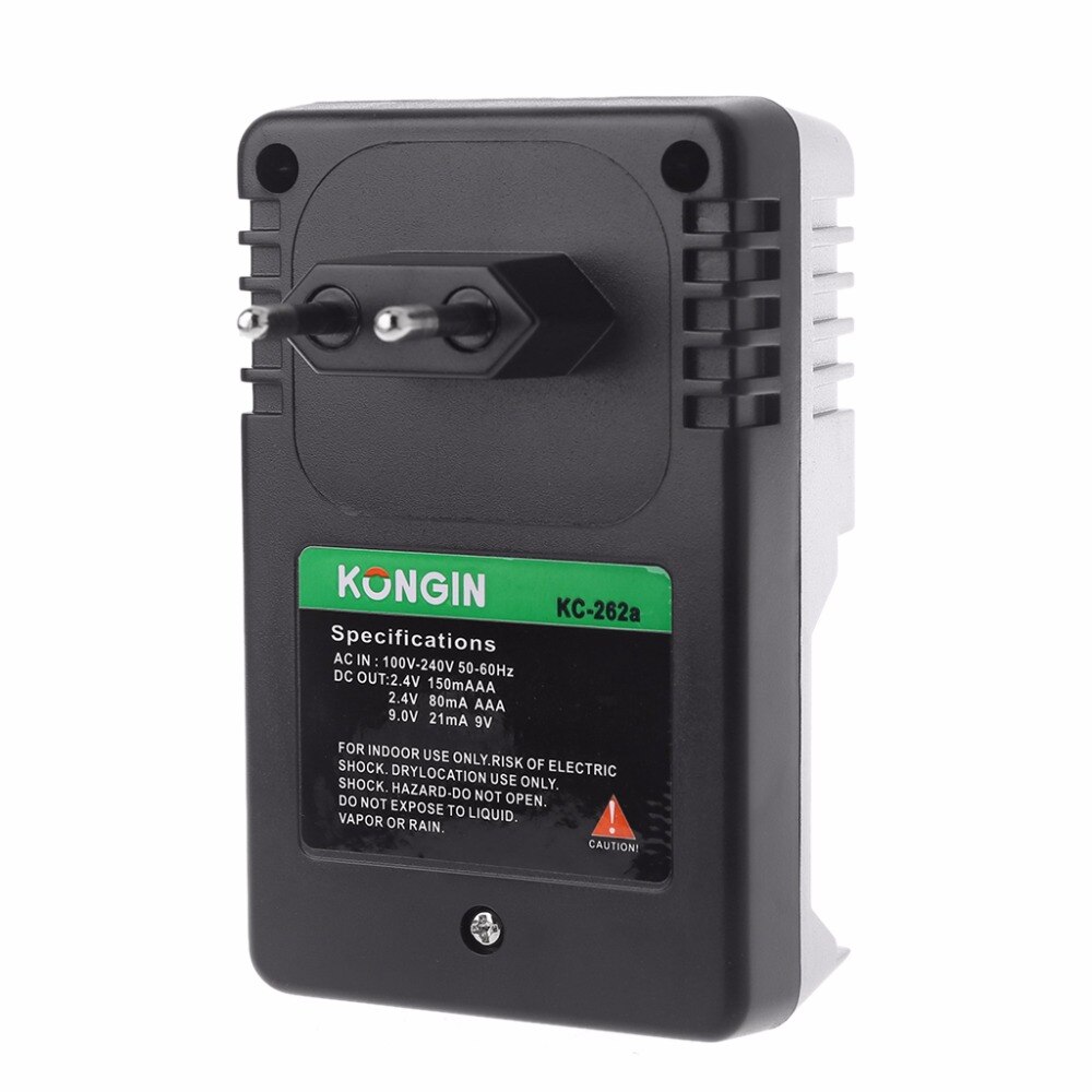 EU Plug AC Wall AA AAA 9V Ni-Mh Ni-Cd Rechargeable Battery Charger