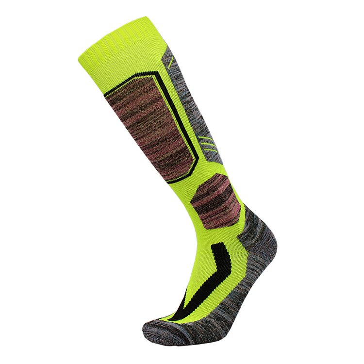 Winter Warm Men Women Thermal Long Ski Socks Thicker Cotton Sports Snowboard Climbing Camping Hiking Socks: Green / L