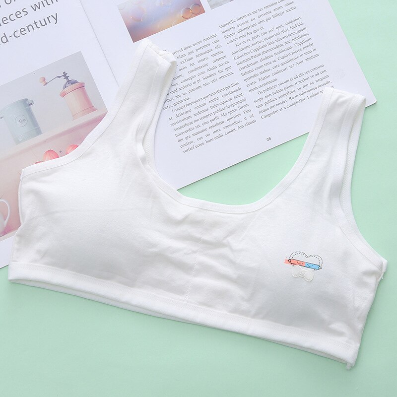 Sujetador para niñas, Tops cortos para adolescentes, ropa interior transpirable, barras de entrenamiento deportivo para niños, letras, ropa de algodón suave para adolescentes