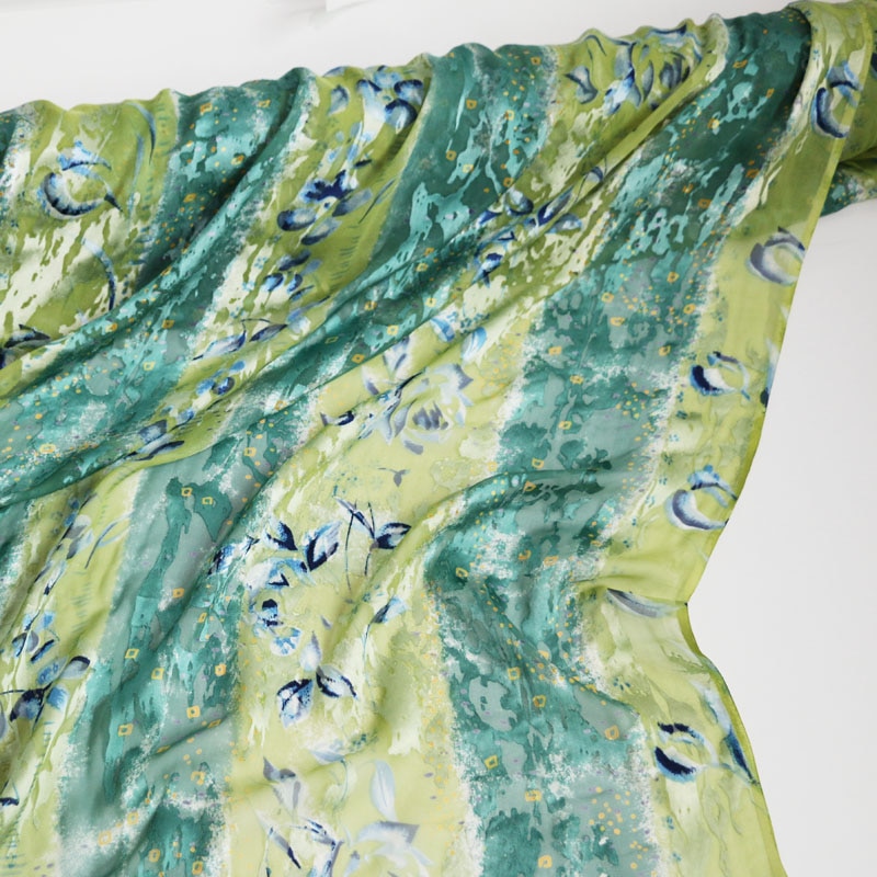 100cm * 110cm burnout zijde doek jacquard strand jurk stof natuurlijke zijde