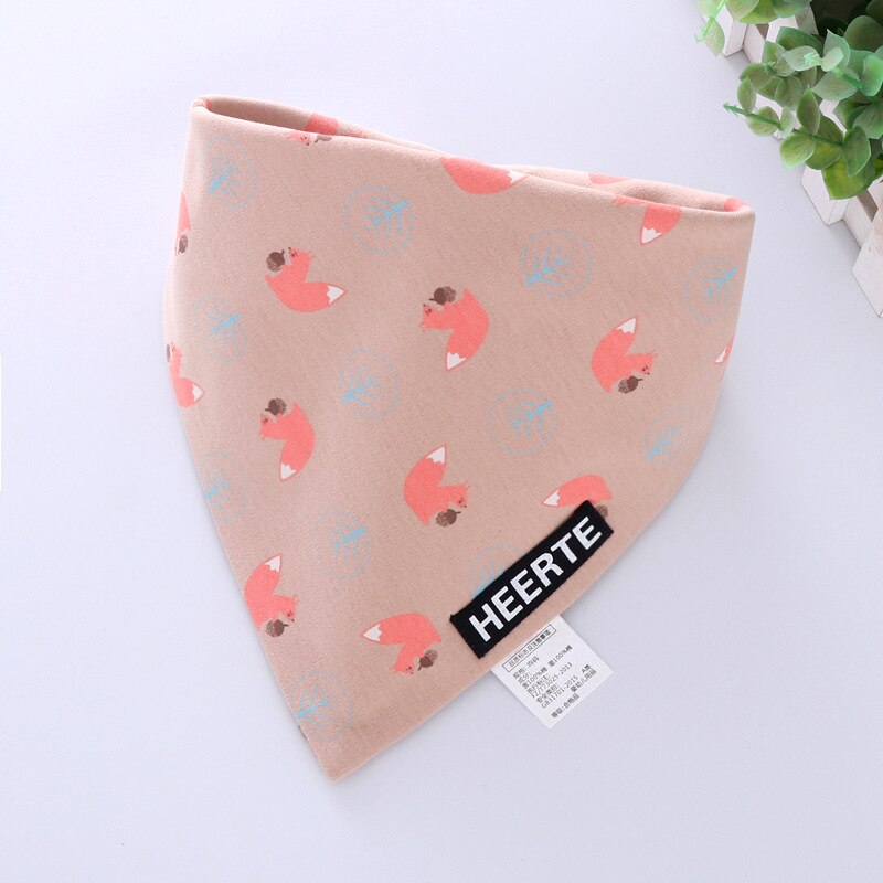 Baby Slabbetjes Driehoek Dubbele Lagen Katoen Baberos Cartoon Animal Print Baby Bandana Slabbetjes Speeksel Handdoek WHT071: WHT071F