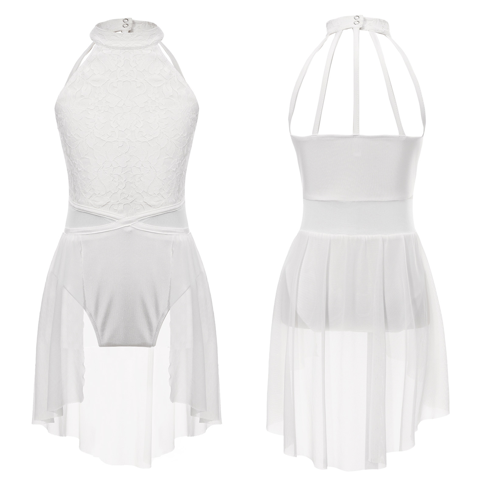 Vestido de leotardo de Ballet para niñas, traje de bailarina de baile contemporáneo lírico, ropa de actuación, clase de baile, gimnasia: M / Gris