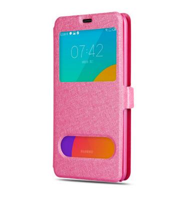 Ledertasche Für Gionee M6 GN8003 Fällen Schnelle Antwort Sichtfenster Flip Standplatz-abdeckung für M6/M6 Plus Telefon Fall Taschen Thin Holster: m6 plus / Lavendel