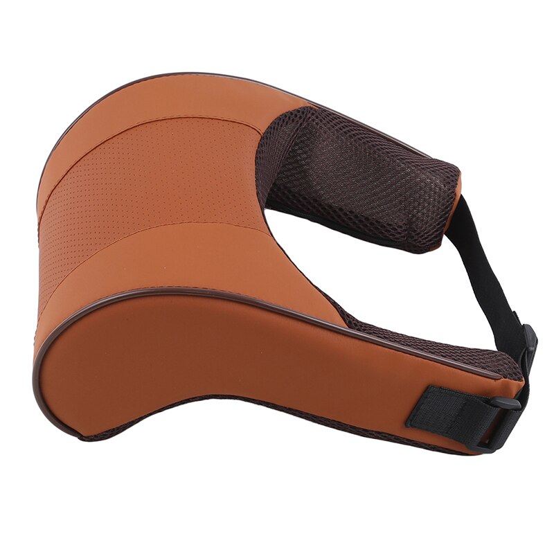 PU Leather Auto Car Neck Pillow Memory Foam car pillow Neck Rest Seat Headrest Cushion Pad: breathable brown