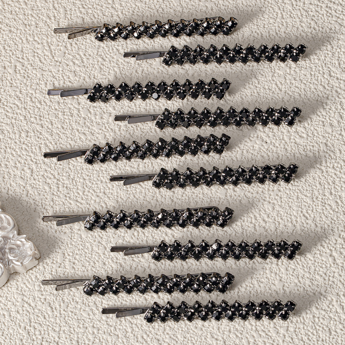 Pinzas para el pelo clásicas con diamantes de imitación para mujer, 10 piezas, horquillas simples, pasadores, de vacaciones