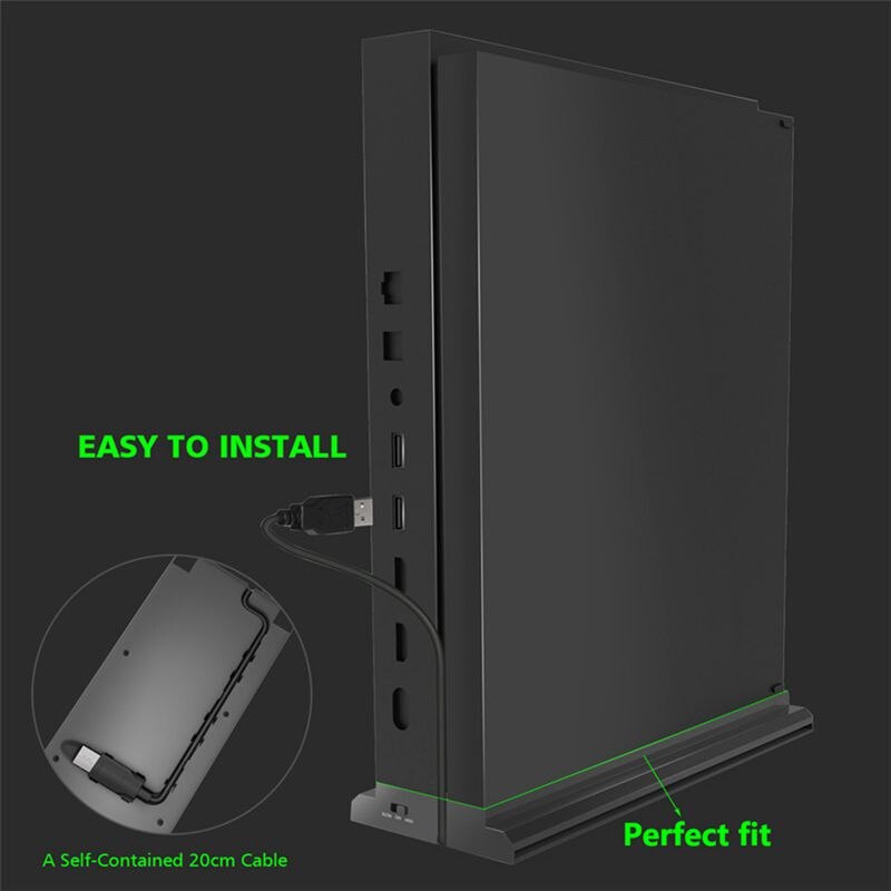 Verticale Stand Con Ventola Di Raffreddamento Per Xbox One X, titolare Console di Raffreddamento Con 3 Porte Usb Per Xbox One X Console