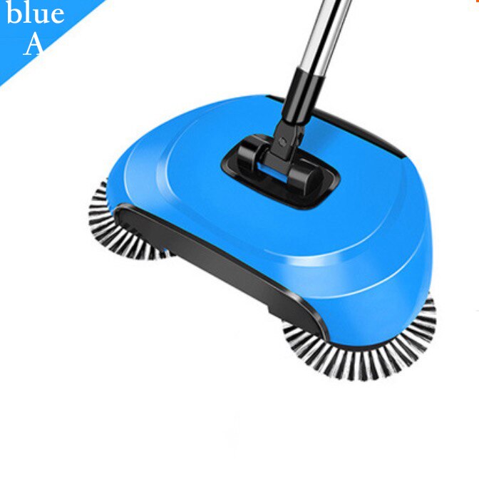 3 en 1 main pousser balayeuse balai y compris balai pelle à poussière vadrouille outil ménager main pousser automatique salle de nettoyage paquet magique: sky blue
