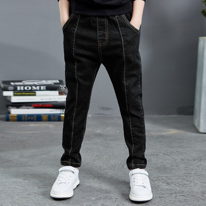 Jeans droits pour garçons de 4 à 11 ans, vêtements tendance, pantalons longs en Denim pour enfants, classiques, décontractés