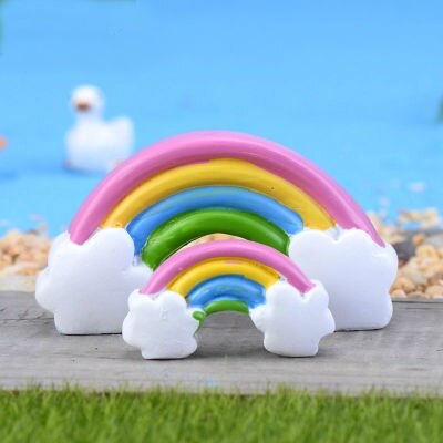 Small round fish tank decoration micro landscape decoration landscaping package accessories aquarium cartoon rainbow bridge simu
