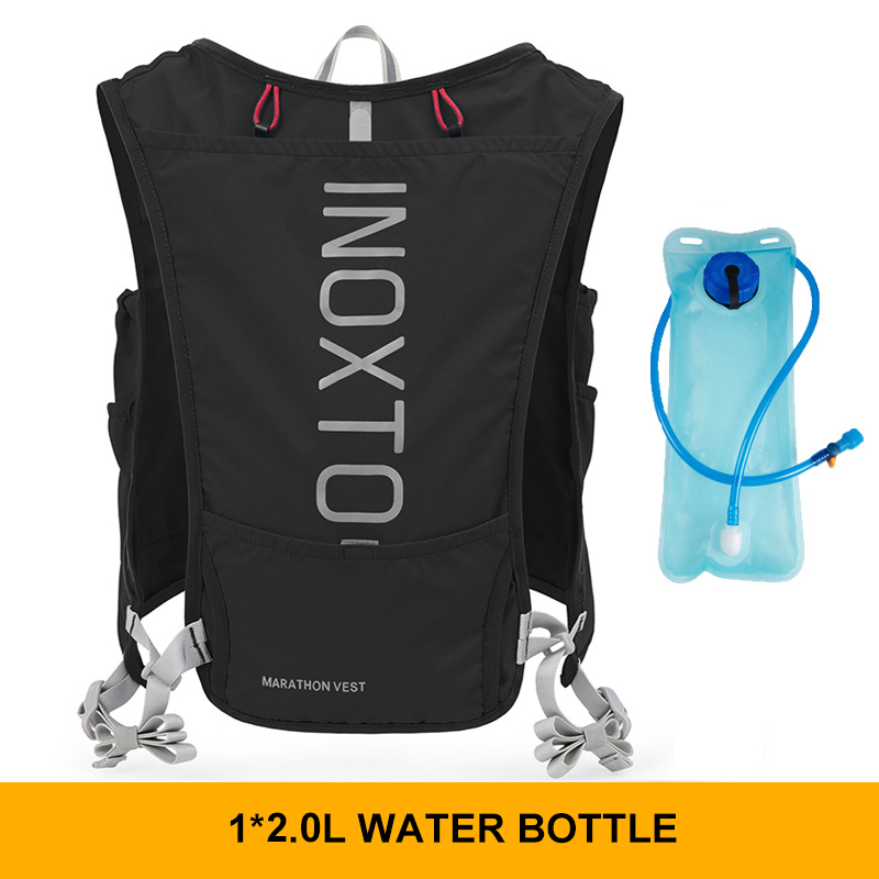 Inoxto Schnell trocknender Laufrucksack für Herren, 5 l, ultraleicht, feuchtigkeitsspendende Weste, Mountainbike-Fahrradtasche, atmungsaktiv, 2 l Wasserbeutel, Flasche: gelbe farbe