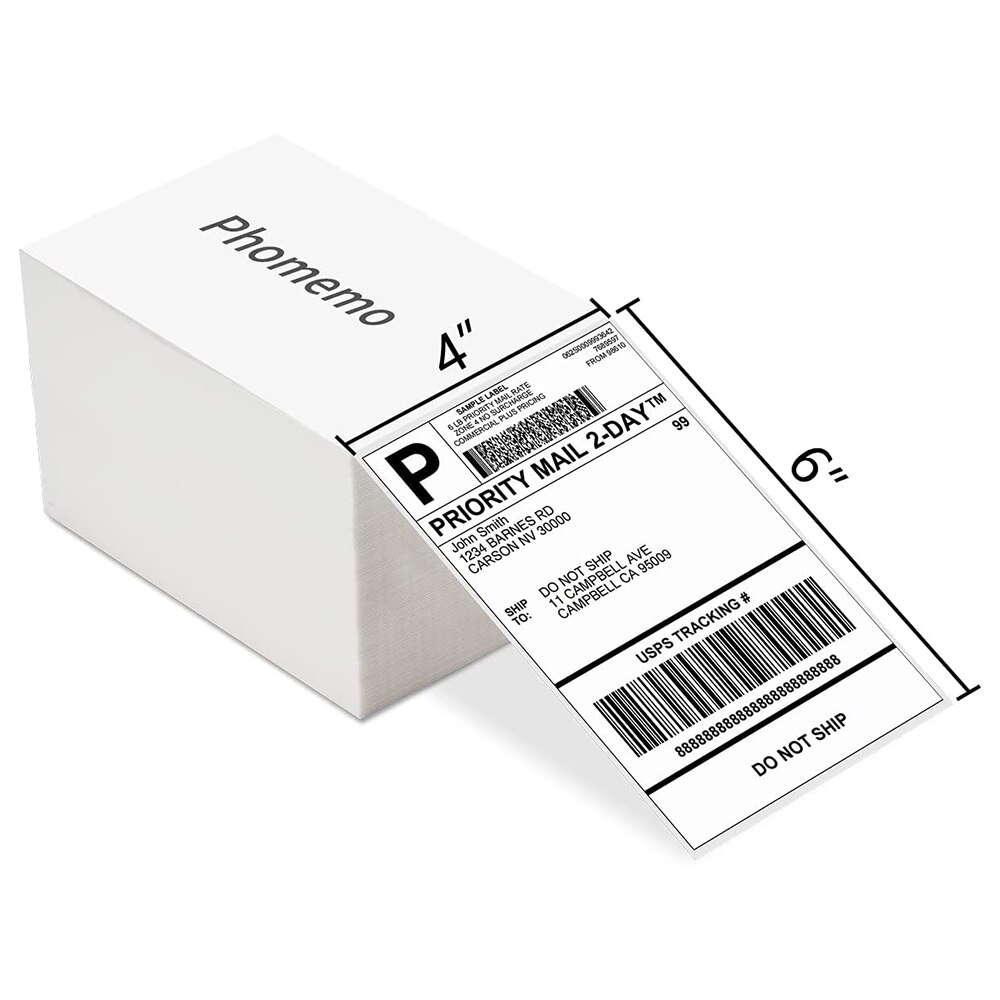 4x6 Thermal Direct Label,Pack of 500 Fan-Fold Labels, Permanent Adhesive, Commercial Grade Thermal Labels