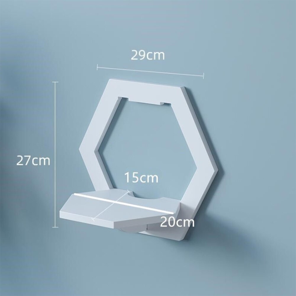 Free Punching Wall-Mounted Wall Shelf Hanger Bedroom Balcony Bedside Shelf Round Square Flower Pot Stand Decoration: C(hexagon)