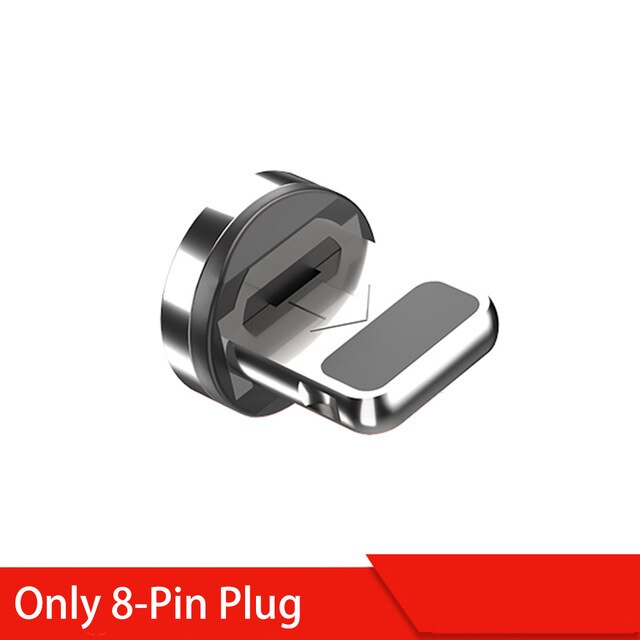 Cable magnético giratorio de 360 grados, Cable de carga USB tipo C, cargador magnético de carga rápida, Cable micromagnético giratorio de 540 grados: Ios 8pin Plug