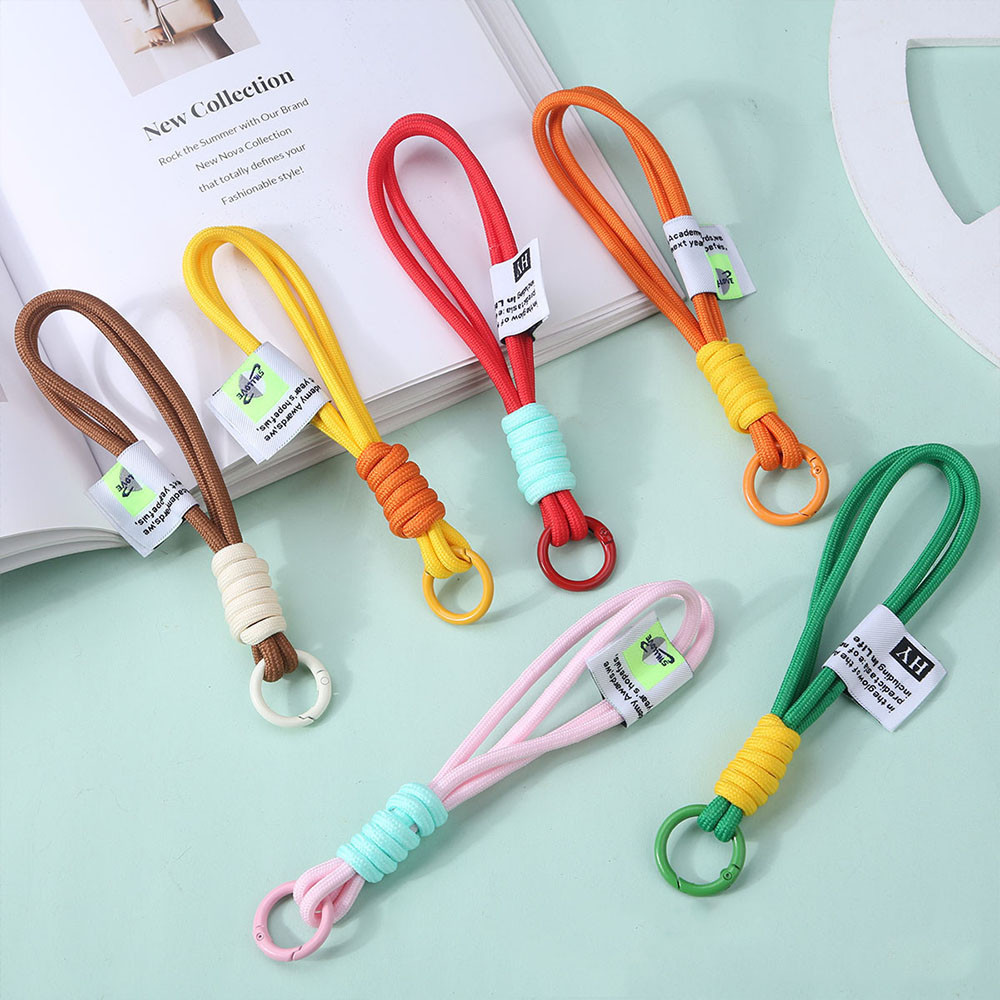 Llaveros con cordón tejido , llaveros de cuerda trenzada antipérdida coloridos, llavero de coche, mochila, accesorios colgantes,