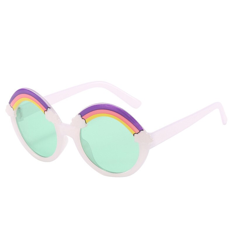 Ronde Zonnebril Kids Regenboog Zonnebril Meisjes Kinderen Kleurrijke Brillen Baby Shades Jongens Geel Brillen Driver Bril: 1