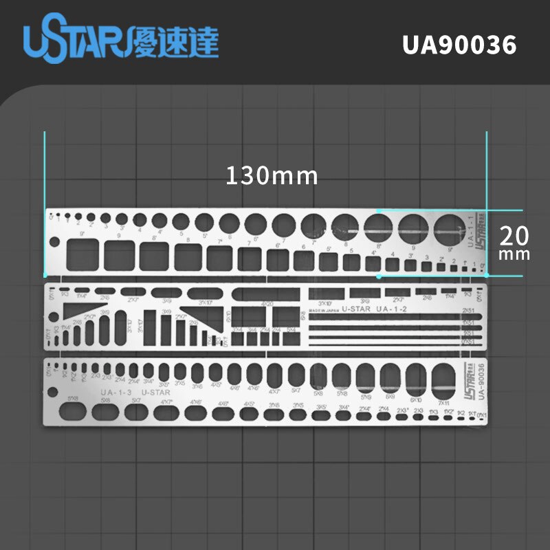 Hobby Craft Tool Stainless Steel Drill Hole Maker Modeler Scribe Line Carving Auxiliary Ruler For Gundam Model Building: UA-90036
