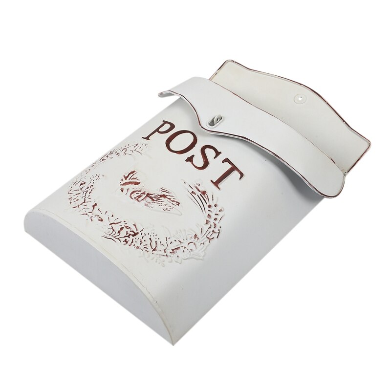! postkasse post lurvet blå fugl postkasse vintage landsted (hvid)