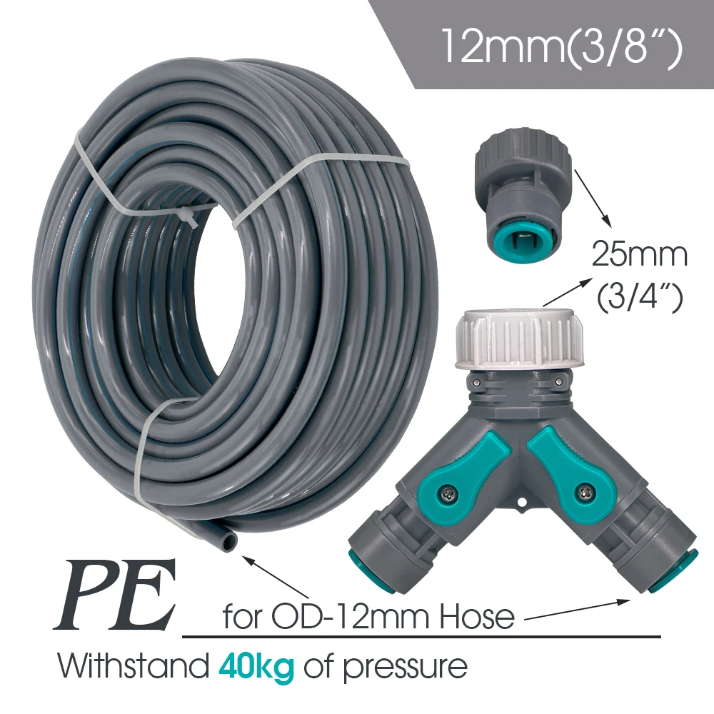 Flexible Brass Adjustable Spray Kit Gray 3/8"PE Hose Quick Connect Fogging Cooling Dedusting Watering System for Garden
