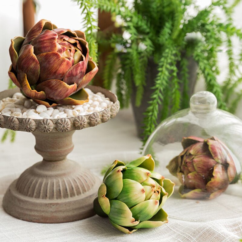 Kunstige sukkulenter plast blomst ananas hoved hjem dekoration håndværk bryllup juledekoration artiskok diy tilbehør