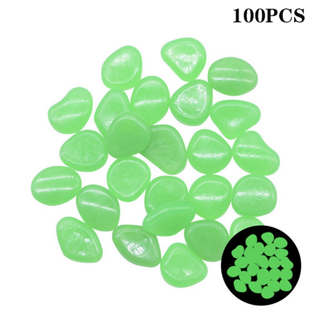 100 sztuk świecące w ciemności kamienie świecące kamienie fluorescencyjne jasne kamyki świecące kamienie robić akwarium dekoracje ogrodowe gorący: zielony
