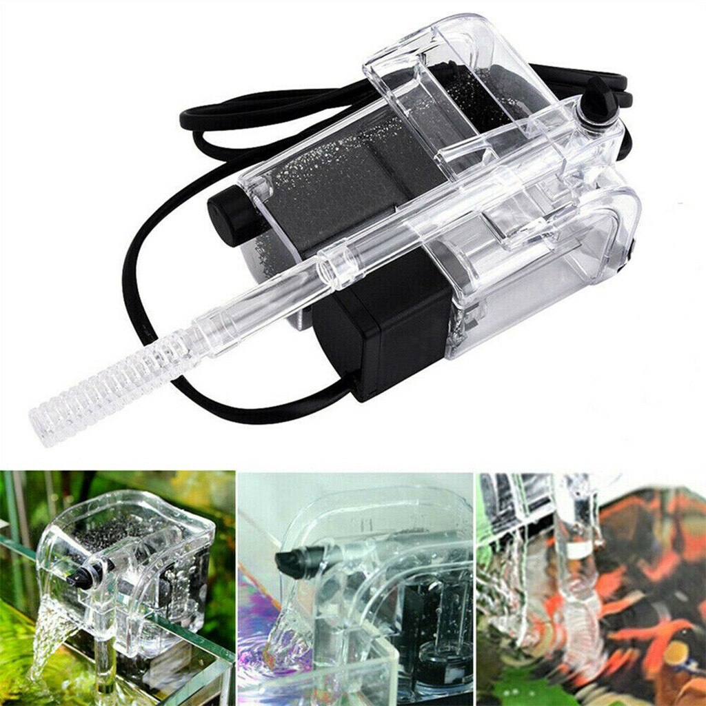 Miniature Aquarium Crystal External Mini Waterfall Filter Built-in Low Silent Oxygen Pump Fish Tank Mini Falls.