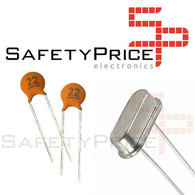 2x Oscillator 16 Mhz Kristal HC-49S + 4x Keramische Condensator 22pF 50 V