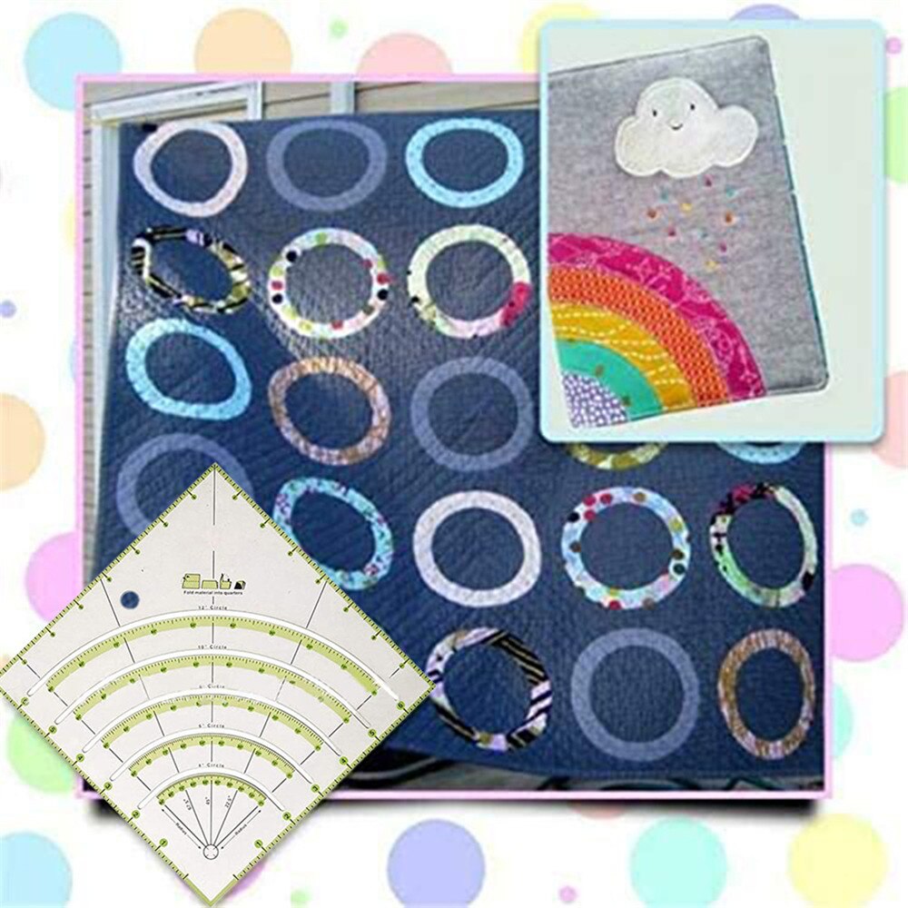 Regla de corte de arco multifuncional cuadrada, herramienta de manualidades de costura, cortador circular, bricolaje, Parche de corte